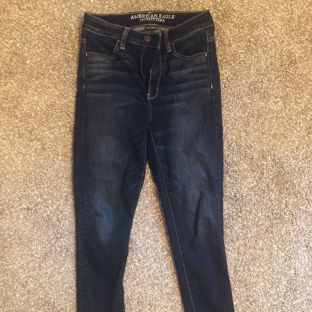 Dark wash high waisted skinny jeans